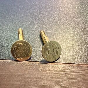 Elegant Gold Monogram Cufflinks